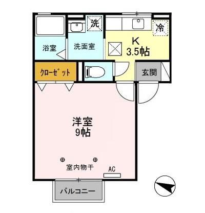モア紫竹(1K/1階)の間取り写真