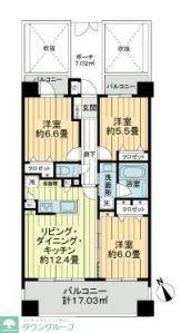 レクセルマンション東陽町(3LDK/10階)の間取り写真