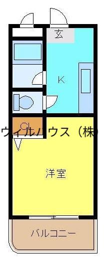 プリミエール白鷺(1K/3階)の間取り写真