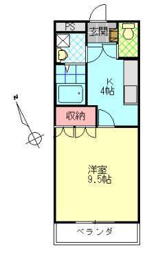 エタニティ古国府(1K/1階)の間取り写真
