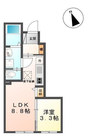 リバティコートH&M(1LDK/1階)の間取り写真