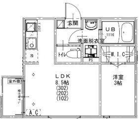 ASTRO RESIDENCE 西大宮(1LDK/2階)の間取り写真