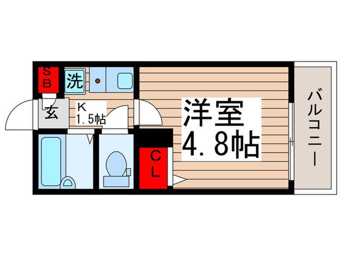 グレイシア北千住(1K/2階)の間取り写真