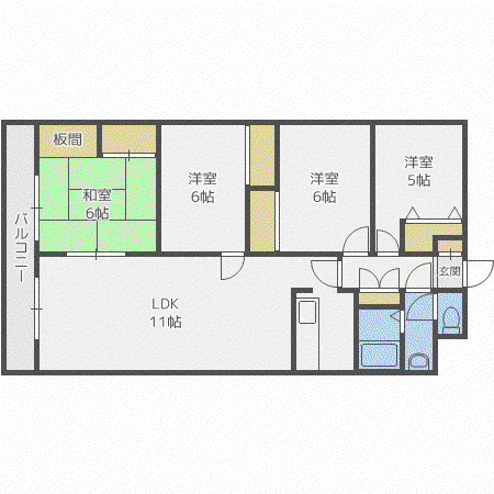 リベル元町(4LDK/7階)の間取り写真