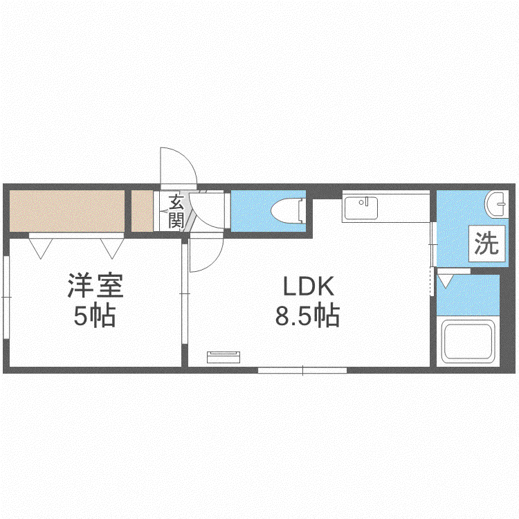 HARMONY TERRACE(1LDK/3階)の間取り写真