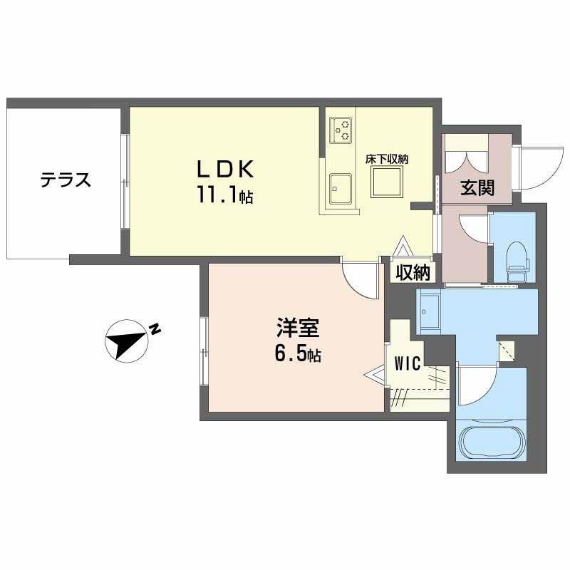 カーサ ピノ 5(1LDK/1階)の間取り写真