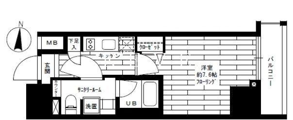 ステージグランデ文京白山(1K/4階)の間取り写真
