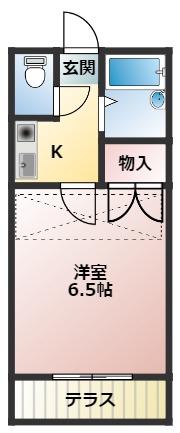コスタリカ江尻町(1K/2階)の間取り写真