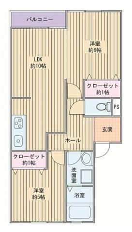 パストラル蒲田(2LDK/1階)の間取り写真
