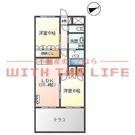 プライマリッツ(2LDK/1階)の間取り写真
