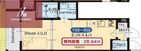 F ASECIA LASO(1LDK/1階)の間取り写真