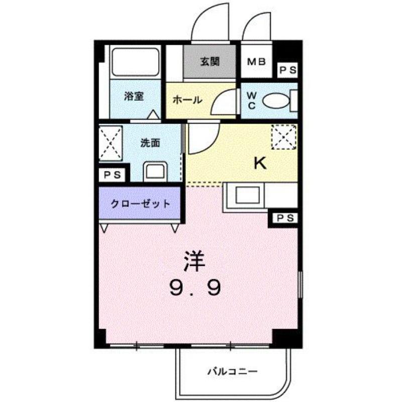 ラフィネ志久(ワンルーム/3階)の間取り写真