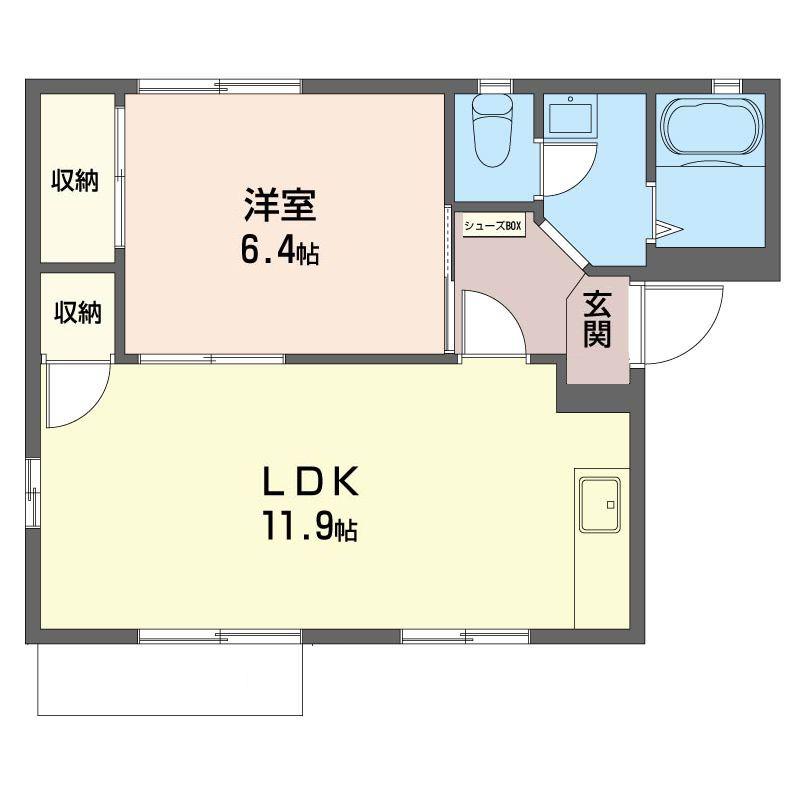 SHM サンハイム楓 II(1LDK/1階)の間取り写真