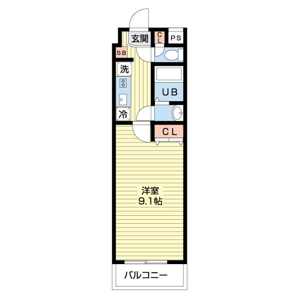 BELLAUBE大久保(1K/2階)の間取り写真