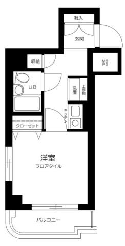 ワコーレ西馬込(1K/6階)の間取り写真