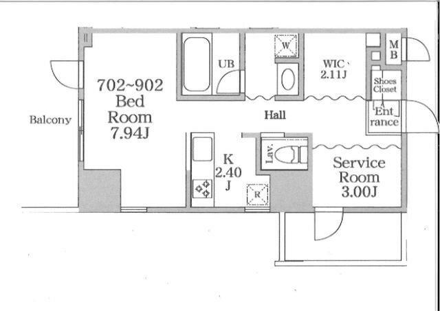 リフュージュ・ハピネスタワ-(1LDK/9階)の間取り写真