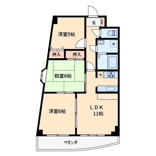 ルミエール押上(3LDK/2階)の間取り写真