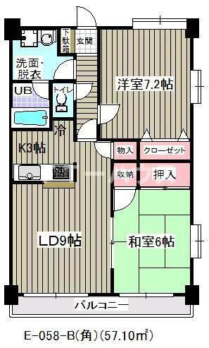 アウラ10(2LDK/8階)の間取り写真