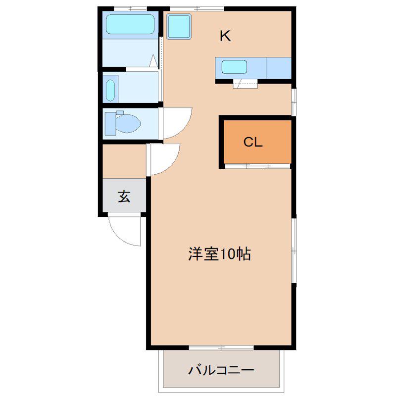 フォレスト・ワン(1K/1階)の間取り写真