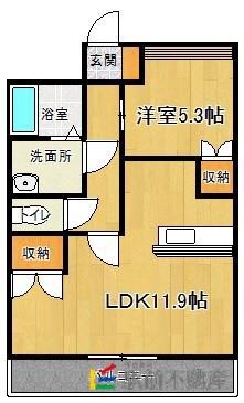グレイスヴィラ(1LDK/1階)の間取り写真