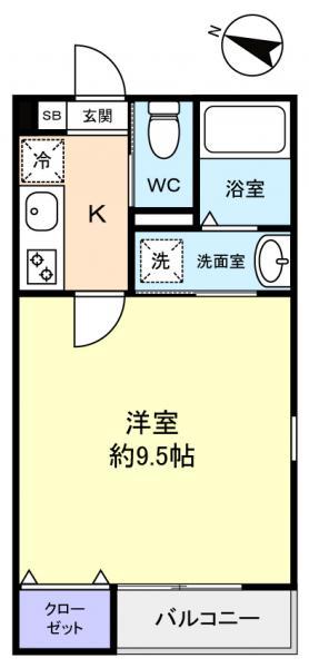 グレアス勝田台(1K/1階)の間取り写真