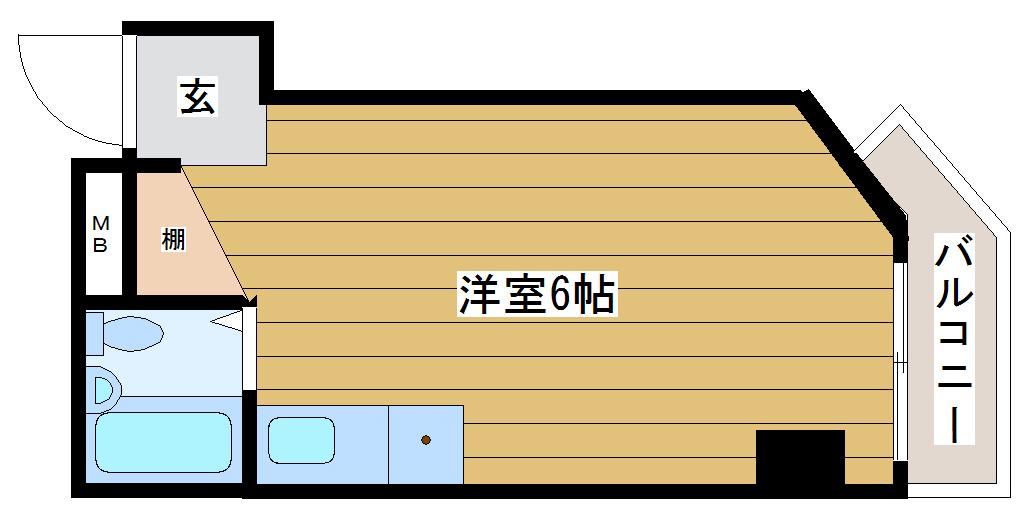 ラフォーレ新今宮(ワンルーム/5階)の間取り写真