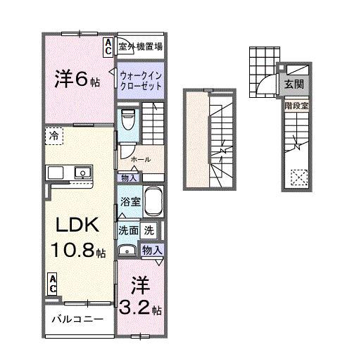 ソルジエンテ(2LDK/3階)の間取り写真
