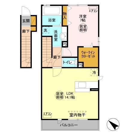 イコアリス(1LDK/1階)の間取り写真