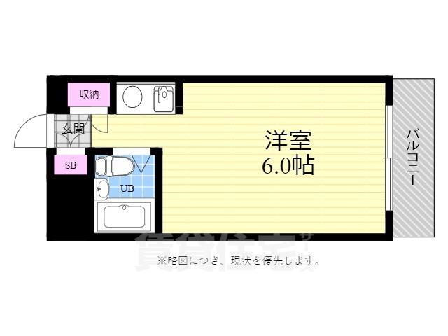 ジューヌボア(ワンルーム/3階)の間取り写真