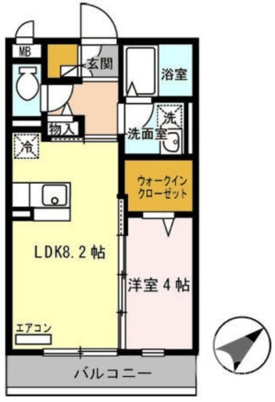 ラメゾンドゥサチ(1LDK/3階)の間取り写真