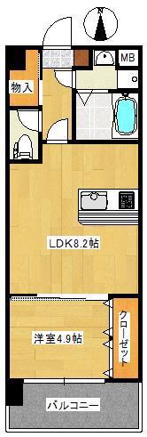 ビクトワール歯大前(1LDK/6階)の間取り写真