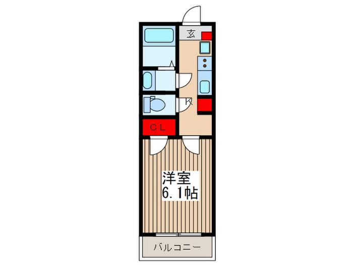 アスティオ(1K/1階)の間取り写真
