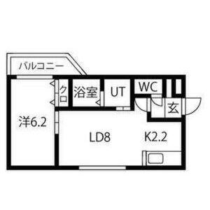 セルバテール南6条(1LDK/1階)の間取り写真
