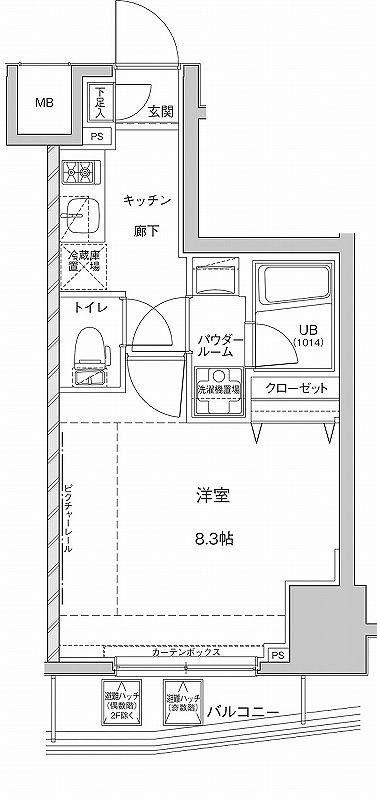 ジェノヴィア東大前グリーンヴェール(1K/5階)の間取り写真