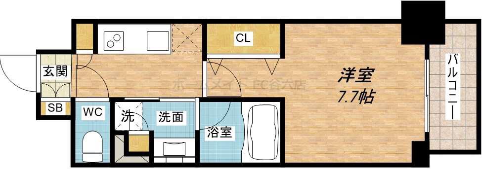 アーバネックス本町(1K/4階)の間取り写真