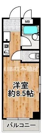 グローリー淀川(ワンルーム/2階)の間取り写真