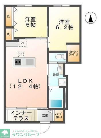 ソル・マリーナ(2LDK/1階)の間取り写真