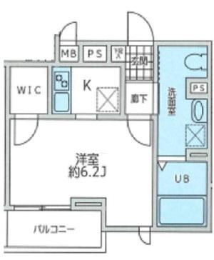 フルールバロン八王子(1K/1階)の間取り写真