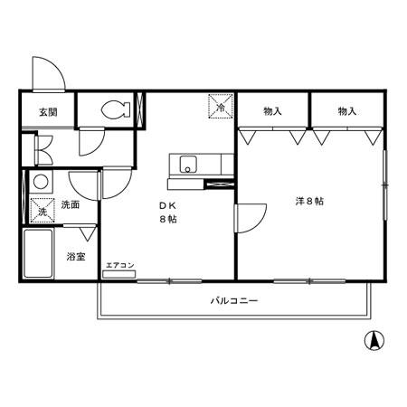 ブリリアンコート(1LDK/3階)の間取り写真