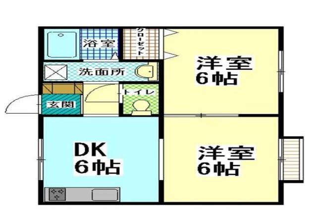 ビュータウンM(2DK/1階)の間取り写真