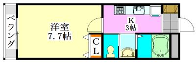 レキシントン(1K/3階)の間取り写真