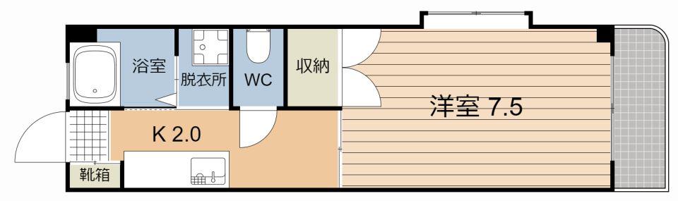 森マンション(1K/4階)の間取り写真