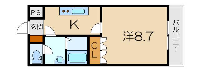 KUKUNA(1K/1階)の間取り写真