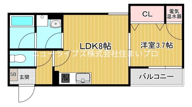 バッジ・キダ(1LDK/3階)の間取り写真