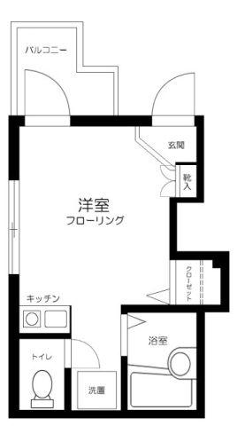 アクアルーチェI(ワンルーム/2階)の間取り写真