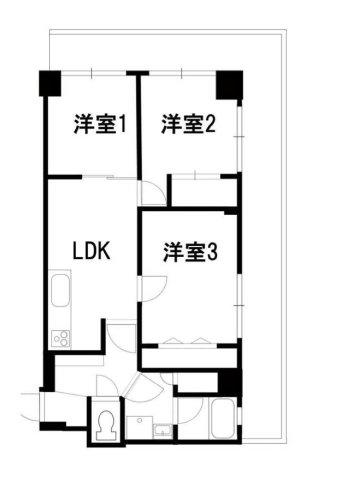 ニックハイム新蒲田(3LDK/4階)の間取り写真