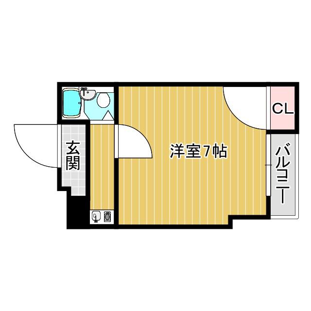 コスモレジデンス墨江(1K/6階)の間取り写真