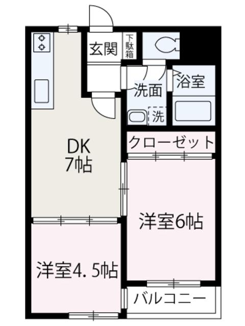 ルミエール西高島平(2DK/4階)の間取り写真
