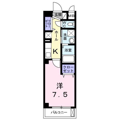 シャロル ステージ(1K/3階)の間取り写真
