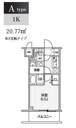 S-RESIDENCE横濱磯子ALIZE(1K/1階)の間取り写真